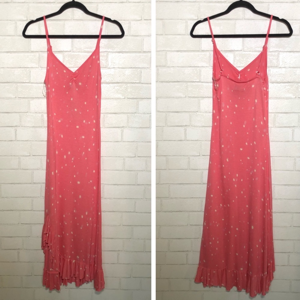 Sweetees Bleach Detail Ruffle Hem Dress